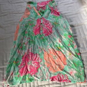 Lilly Pulitzer Mint Green & Hot Pink Floral Top